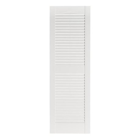 MR MXYZPTLK Perfect Shutters IL501535001 Premier Louver Exterior Decorative Shutter; White - 15 x 35 in. IL501535001